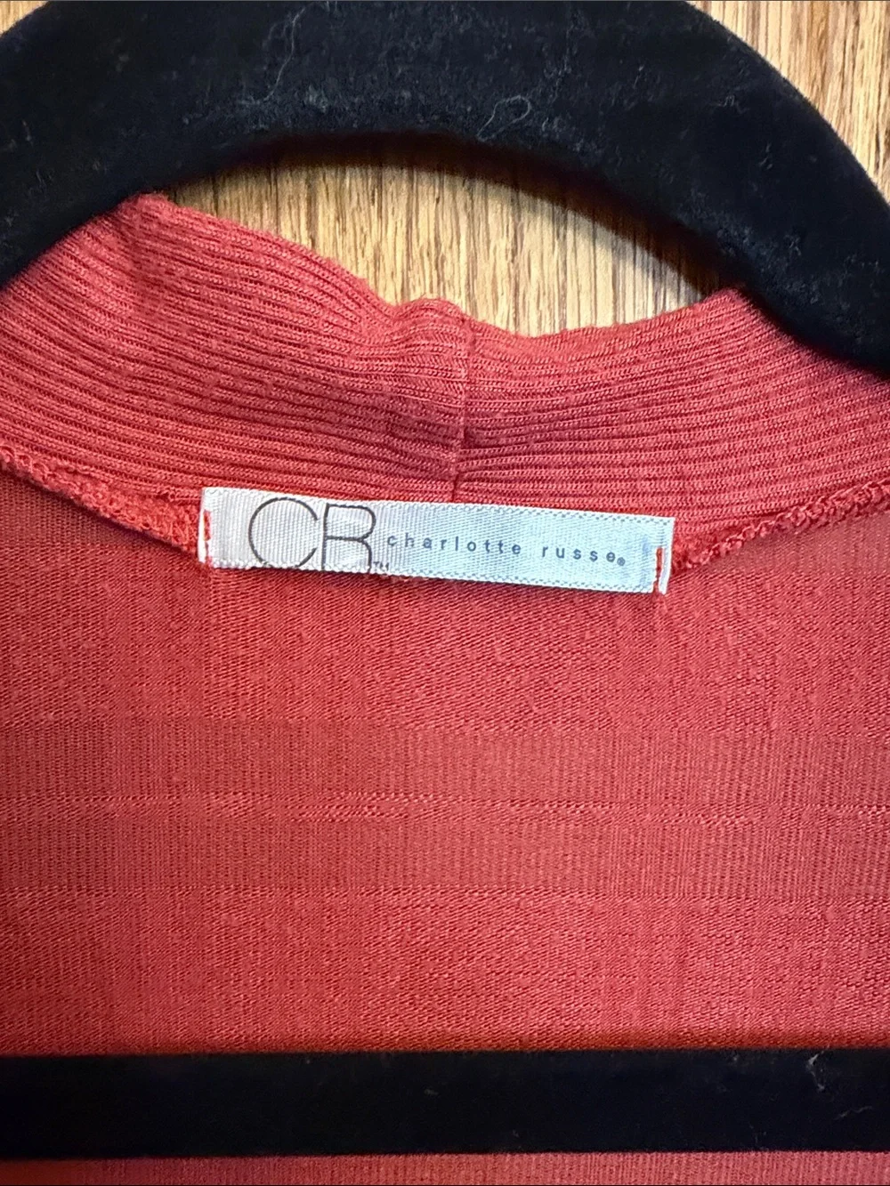 Charolette Russe Lightweight Open-Front Cardigan in Rust